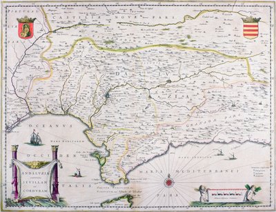 Karte von Andalusien, Spanien von Spanish School